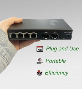 Elfcam® – Gigabit Ethernet Switch avec 2 SFP Ports et 4 Ports Ethernet 10/100/1000Mbps, Plug & Play Non Géré, M…