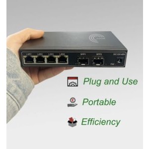 Elfcam® – Gigabit Ethernet Switch avec 2 SFP Ports et 4 Ports Ethernet 10/100/1000Mbps, Plug & Play Non Géré, M…