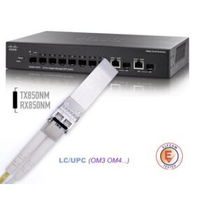 Elfcam® – 10Gb SFP+ Module de Transceiver à Fibre Optique, Connecteur LC/UPC DM (OM3 / OM4), 10GBase-SR SFP+, 850nm …