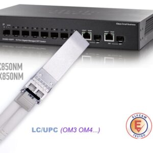 Elfcam® – 10Gb SFP+ Module de Transceiver à Fibre Optique, Connecteur LC/UPC DM (OM3 / OM4), 10GBase-SR SFP+, 850nm …