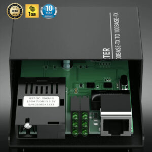 Lot de 2 Convertisseur Fibre Ethernet, Convertisseur de Média SFP Inclus, Jusqu&rsquo;à Une Distance de 20KM sur Fibre Opt…