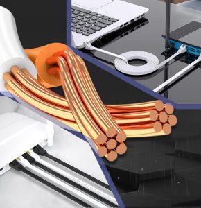 Elfcam® – Cat7 Câble Réseau Ethernet avec Connecteurs RJ45,Câble Flat, 4 Paires Torsadée Blindée, Haut Débit Jusqu&r…