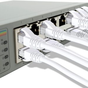 Elfcam® – Cat7 Câble Réseau Ethernet, Câble Rond avec Connecteurs RJ45, Cuivre Pur, Paire Torsadée Blindée STP, Haut…
