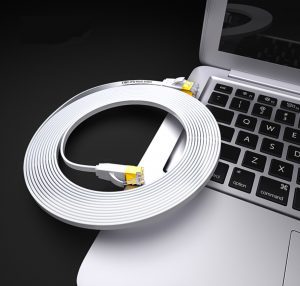 Elfcam® – Cat7 Câble Réseau Ethernet avec Connecteurs RJ45,Câble Flat, 4 Paires Torsadée Blindée, Haut Débit Jusqu&r…