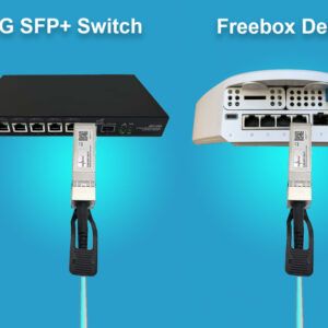 Câble AOC 10Gbit/s, Câble Fibre Optique avec 2*10G Transceiver SFP+, compatible avec Freebox Ultra, Freebox Delta, Compati…