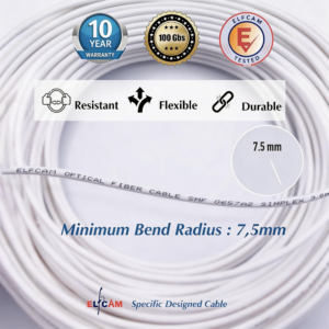 Elfcam® – Câble à Fibre Optique LC/APC à LC/APC Monomode Simplex, 9/125μm Jarretière Optique LSZH Blanc (Ref:3611)…