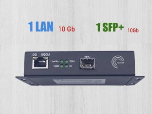 Elfcam® – 10Gb Convertisseur Fibre Ethernet Compatible avec Freebox Ultra, avec 1 Port 10G SFP+ et 1 Port 10G Ethern…