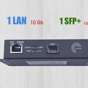 Elfcam® – 10Gb Convertisseur Fibre Ethernet Compatible avec Freebox Ultra, avec 1 Port 10G SFP+ et 1 Port 10G Ethern…