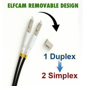 Elfcam® – Câble à Fibre Optique LC/UPC vers LC/UPC OM3 Duplex Multimode 50/125um G657A2 pour Extérieur et Intérieur …
