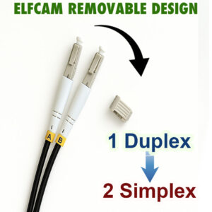 Elfcam® – Câble à Fibre Optique LC/UPC vers LC/UPC OM3 Duplex Multimode 50/125um G657A2 pour Extérieur et Intérieur …