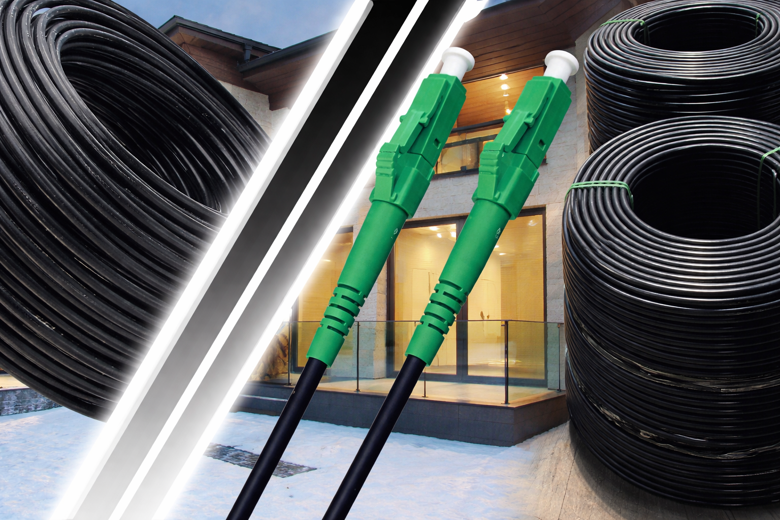 Câble fibre optique SC/APC extérieur monomode IP67