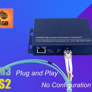 Elfcam® – 10Gb Convertisseur Fibre Ethernet Compatible avec Freebox Ultra, avec 1 Port 10G SFP+ et 1 Port 10G Ethern…