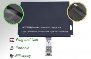 Elfcam® – 10Gb Convertisseur Fibre Ethernet Compatible avec Freebox Ultra, avec 1 Port 10G SFP+ et 1 Port 10G Ethern…
