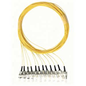 Elfcam – Fibre Optique Pigtail 12Fibres Monomode Simplex FC/UPC 9/125um OS2, Jaune