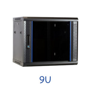Baie murale 9U avec porte en verre 600x450x500mm