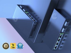 Elfcam® – Gigabit Ethernet Switch avec 2 SFP Ports et 4 Ports Ethernet 10/100/1000Mbps, Plug & Play Non Géré, M…