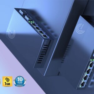 Elfcam® – Gigabit Ethernet Switch avec 2 SFP Ports et 4 Ports Ethernet 10/100/1000Mbps, Plug & Play Non Géré, M…