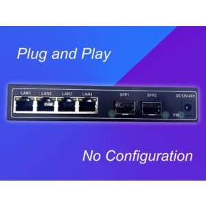 Elfcam® – Gigabit Ethernet Switch avec 2 SFP Ports et 4 Ports Ethernet 10/100/1000Mbps, Plug & Play Non Géré, M…