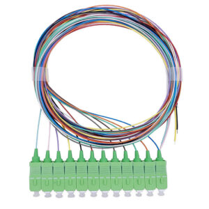 Pigtail à Fibre Optique à Code Couleur 12 Fibres SC/APC Monomode sans Gaine (Ref:3272)