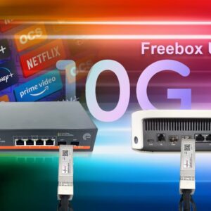 Elfcam® – 10Gb Commutateur Switch Fibre Optique Compatible avec Freebox Ultra, avec 2 Ports 10G SFP+ et 4 Ports 2,5 Gigabi…