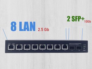 10Gb Commutateur Switch Fibre Optique Compatible avec Freebox Ultra et Orange Livebox 6, avec 2 Ports 10G SFP+ et 8 Ports …