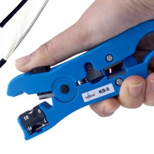 Elfcam® – Universel Dénudeur de Câbles Coaxiaux RG 59/6/7/11Pince à dénuder Coaxial Coax Câble