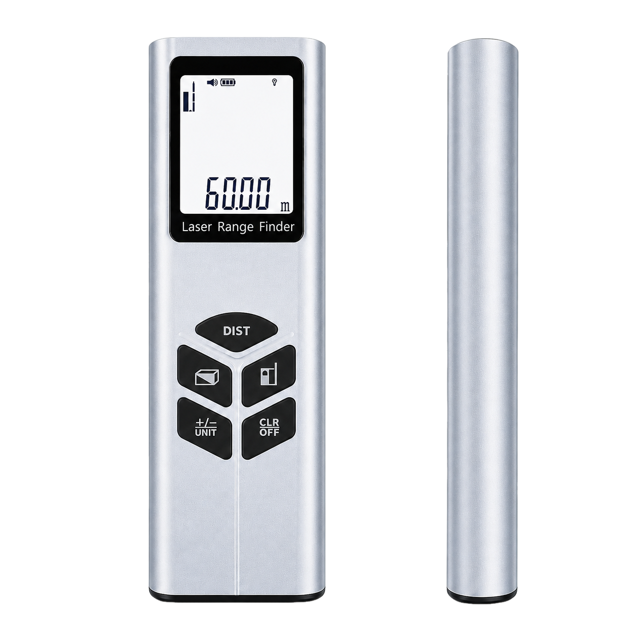 Telémetro a laser J-40/J-60 – Medição de distância de 40 m/60 m, precisão de ±2 mm, funções de área/volume/Teorema de Pitágoras, ecrã LCD retroiluminado, instrumento de medição portátil para trabalhos de bricolage e obras.