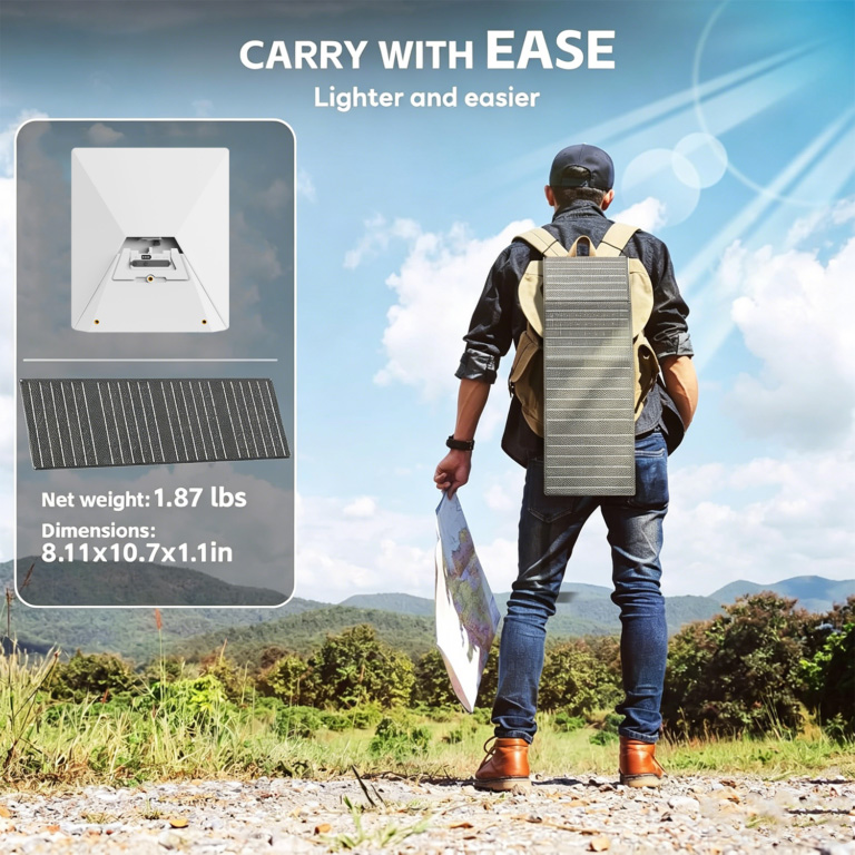 Elfcam - 127,75Wh Batterie Externe Clip-on pour Starlink Mini + Panneau Solaire 40W, Recharge Solaire, Autonomie Jusqu’à 6 Heures, 2xSorties DC & USB-C, Conforme aux Normes Aériennes – Image 7