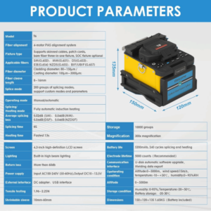 Elfcam – Soudeuse Fibre Optique T6, Fiber Fusion Splicer, Type Alignement – Cœur à Cœur, avec 4 Moteurs et Kit…