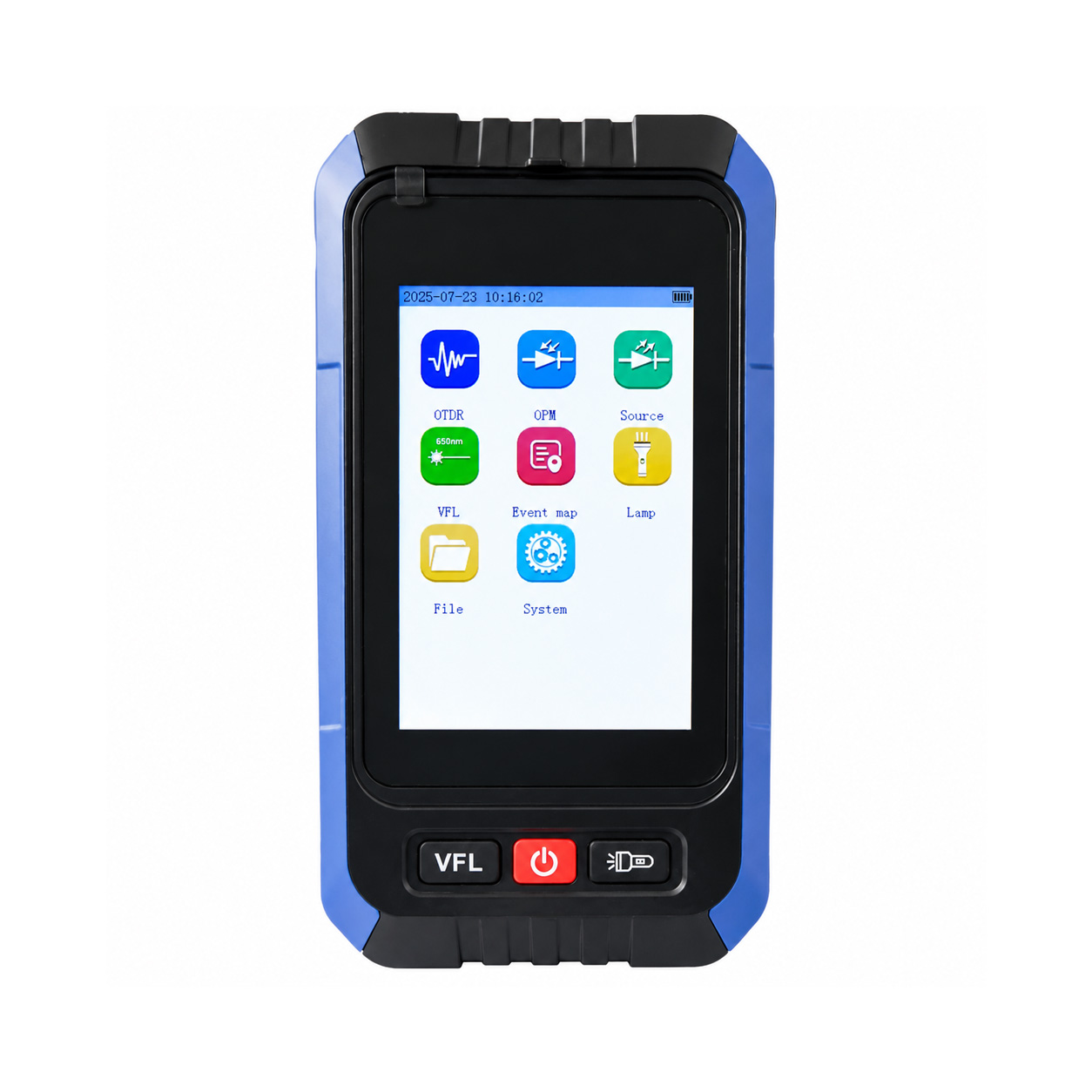 Mini OTDR Monomode ELF-2900, pour Test en Ligne 1310nm/1550nm/1490nm/1577nm XGS-PON, 22dB/20dB, Jusqu’à 60km, avec Photomètre Multimètre Optique et VFL